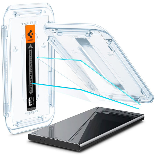 Spigen EZ FIT skärmskydd för Samsung Galaxy S24 Ultra S928, glasskyddat, helt limmat, set 2 delar