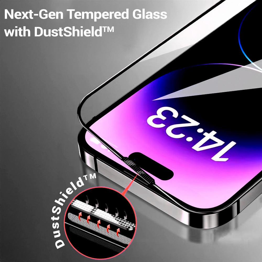Tel Protect 10X Plus Titanium integritetsskyddande skärmskydd för Apple iPhone 17 / 16 Pro, härdat glas, helhäftande