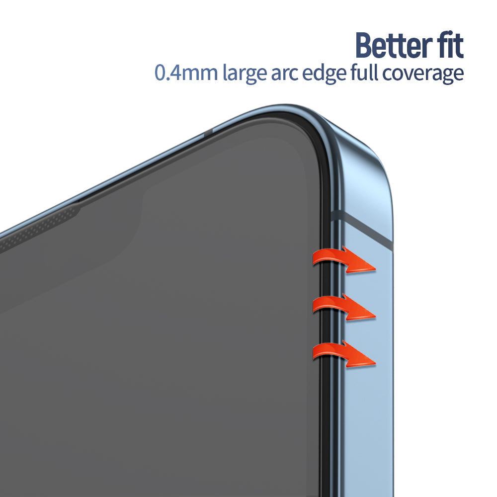 Blueo Anti-Reflective HD Screen Protector Film with Pro Applicator for Apple iPhone 14 Pro Max, Tempered Glass, Full Glue, Black