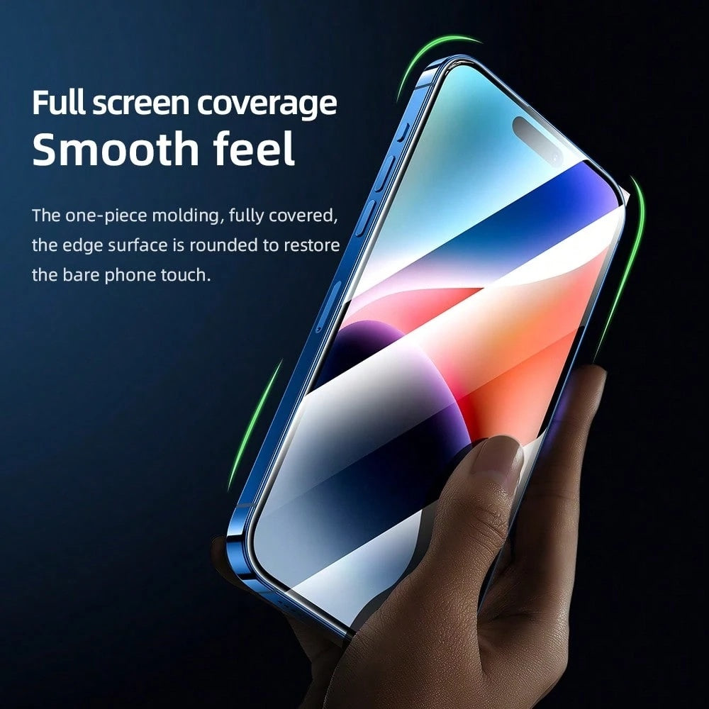 Blueo AR Applicator Pro Screen Protector Film for Apple iPhone 16 Pro, Tempered Glass, Full Glue, 3D, Black