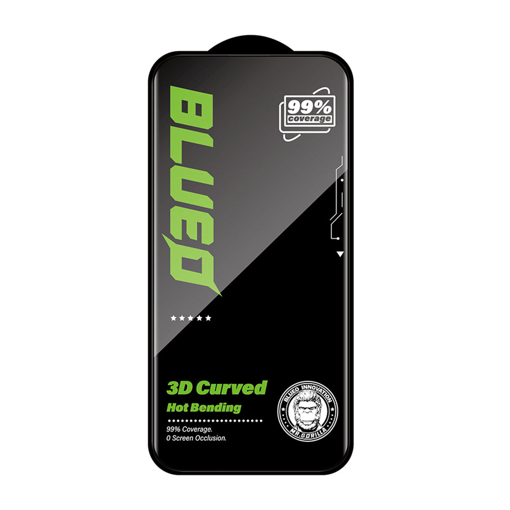 Blueo HD Screen Protector Film for Apple iPhone 16 Pro Max, Tempered Glass, Full Glue, 3D, Black