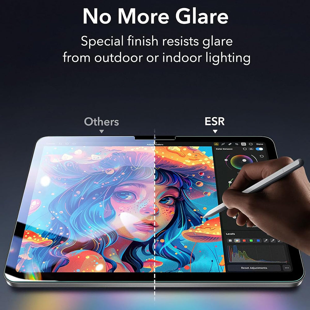 Skärmskydd ESR Armorite Paper Feel UltraFit för Apple iPad Air 13 (2026) / Air 13 (2025), Härdat Glas, Full Lim