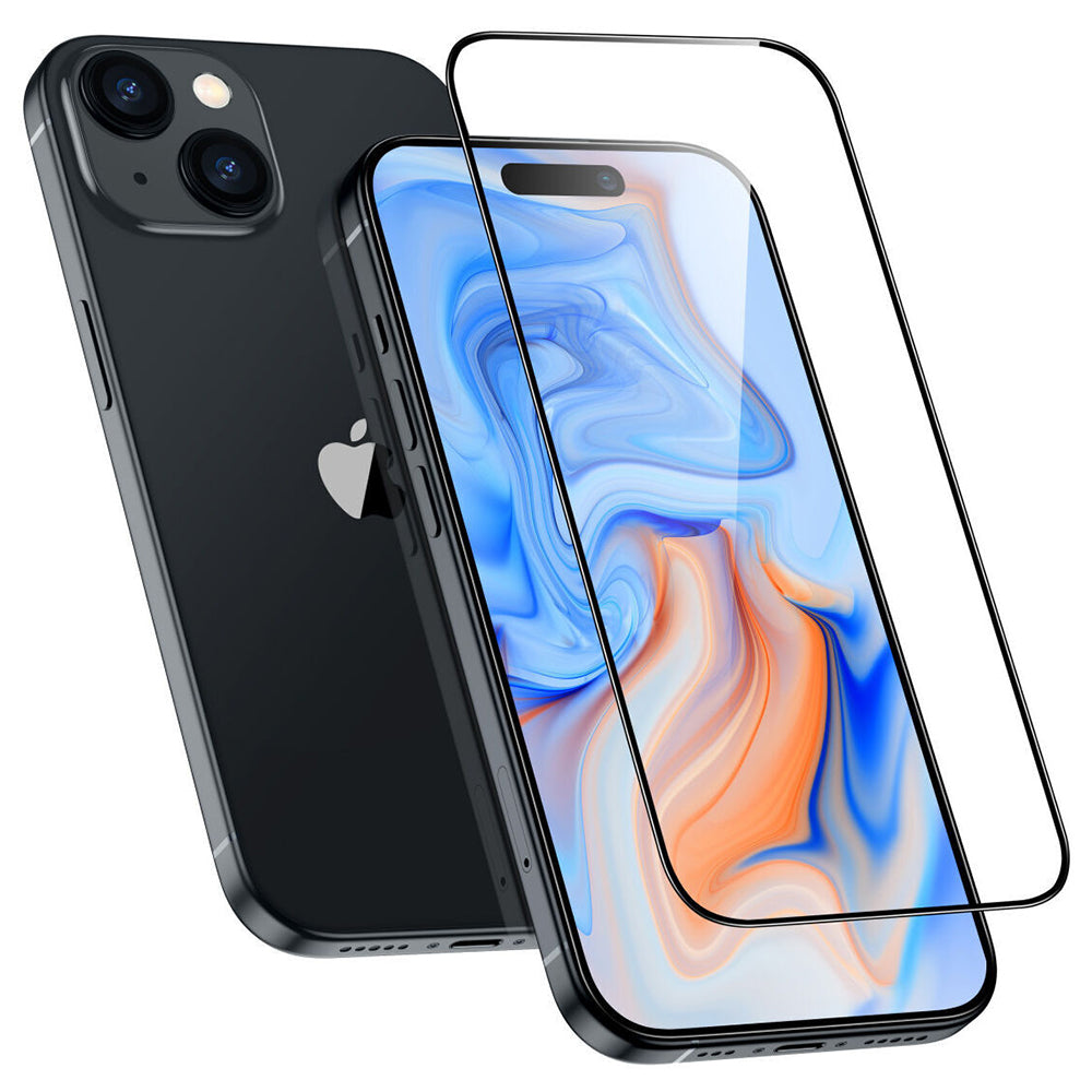 Skärmskydd ESR Armorite för Apple iPhone 15 Plus, Härdat Glas, Full Lim, Svart