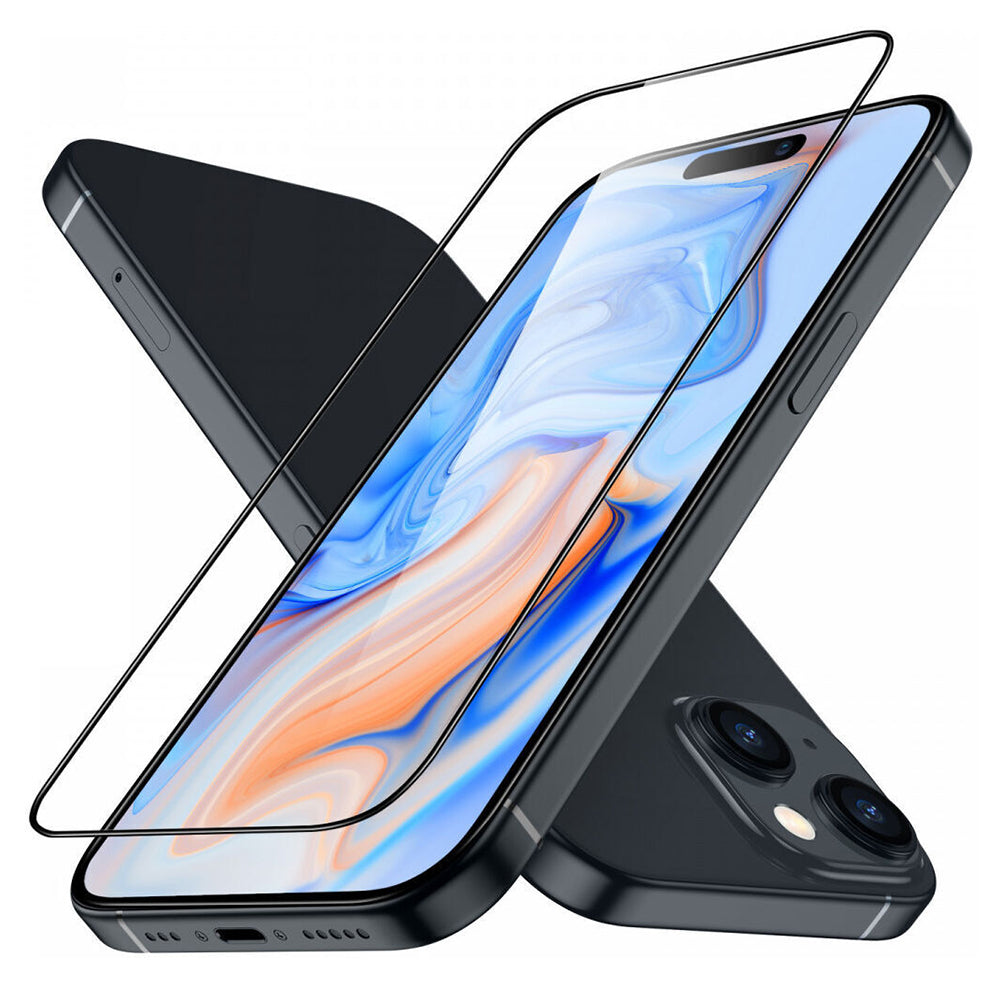 Skärmskydd ESR Armorite för Apple iPhone 15 Plus, Härdat Glas, Full Lim, Svart