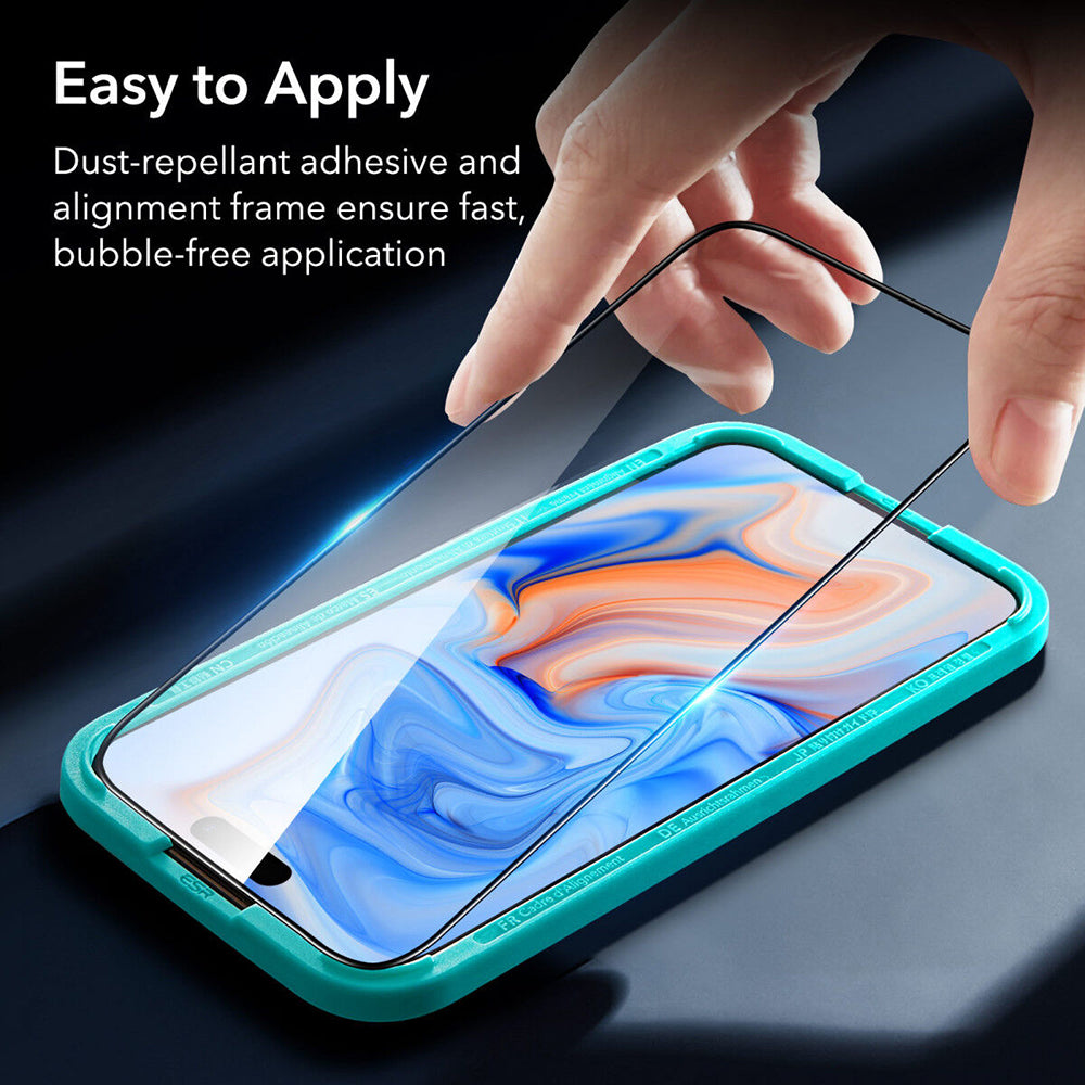 Skärmskydd ESR Armorite för Apple iPhone 15 Plus, Härdat Glas, Full Lim, Svart