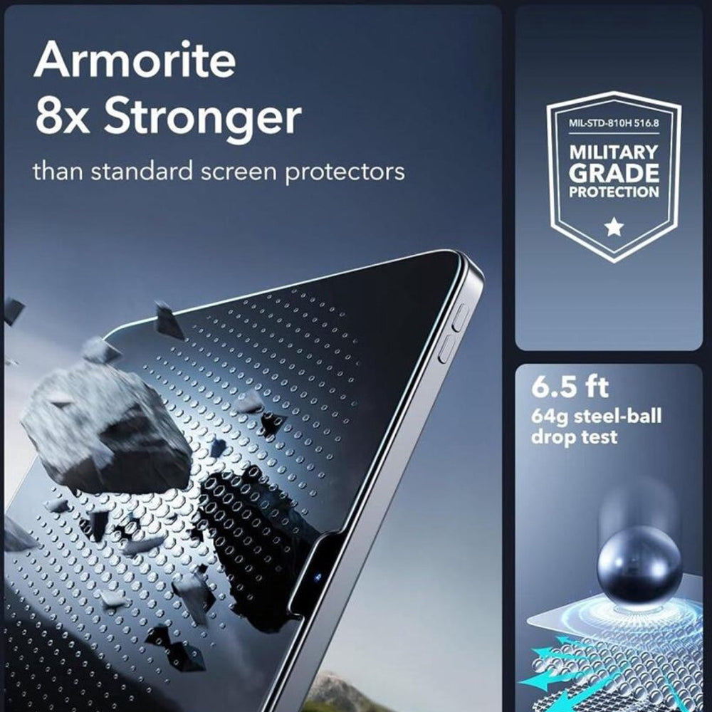 ESR Armorite UltraFit skärmskydd för Apple iPad Air 11 (2026) / Air 11 (2025), härdat glas, full limning, set med 2 stycken