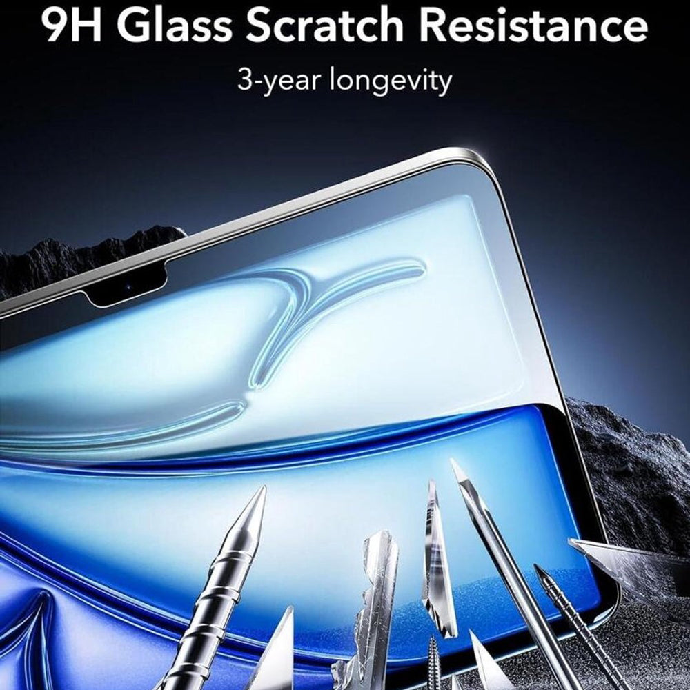 ESR Armorite UltraFit skärmskydd för Apple iPad Air 11 (2026) / Air 11 (2025), härdat glas, full limning, set med 2 stycken