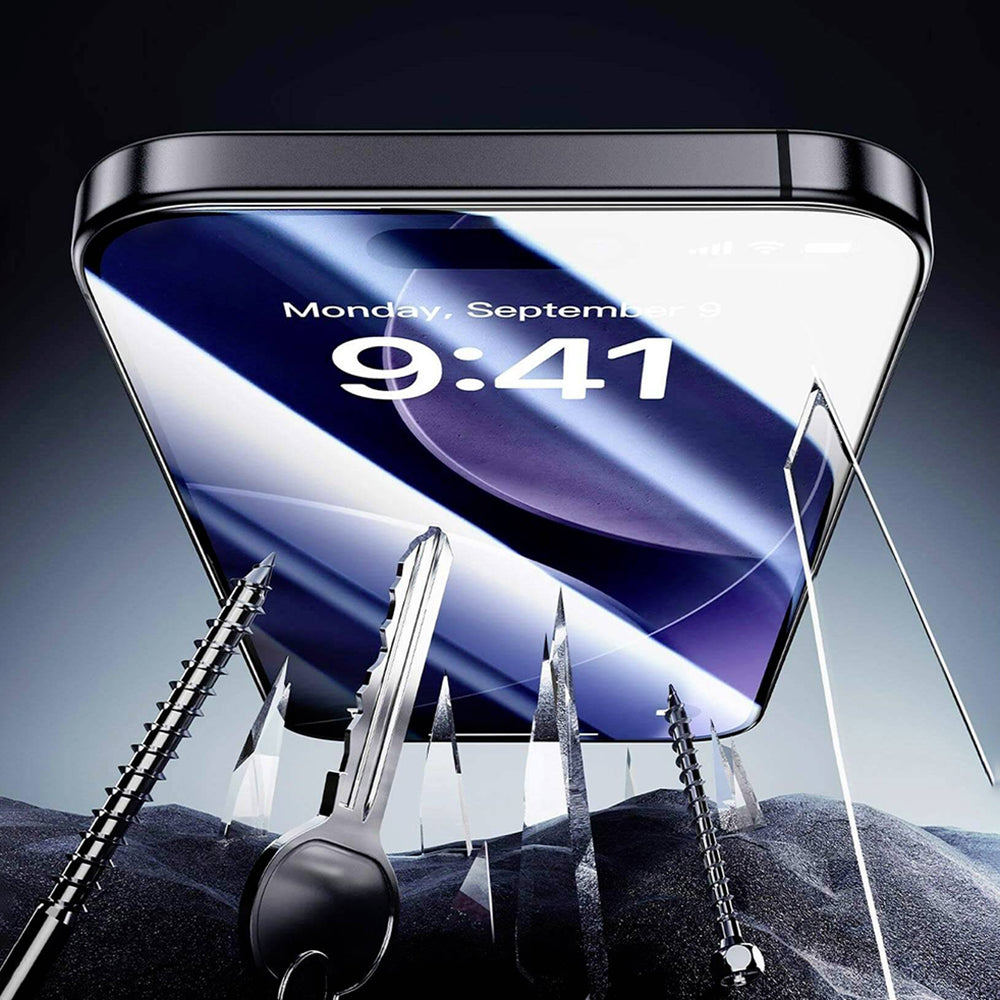 Skärmskydd ESR Armorite UltraFit för Apple iPhone 17 / 16 Pro, Härdat Glas, Full Lim, Set med 2 stycken, Svart