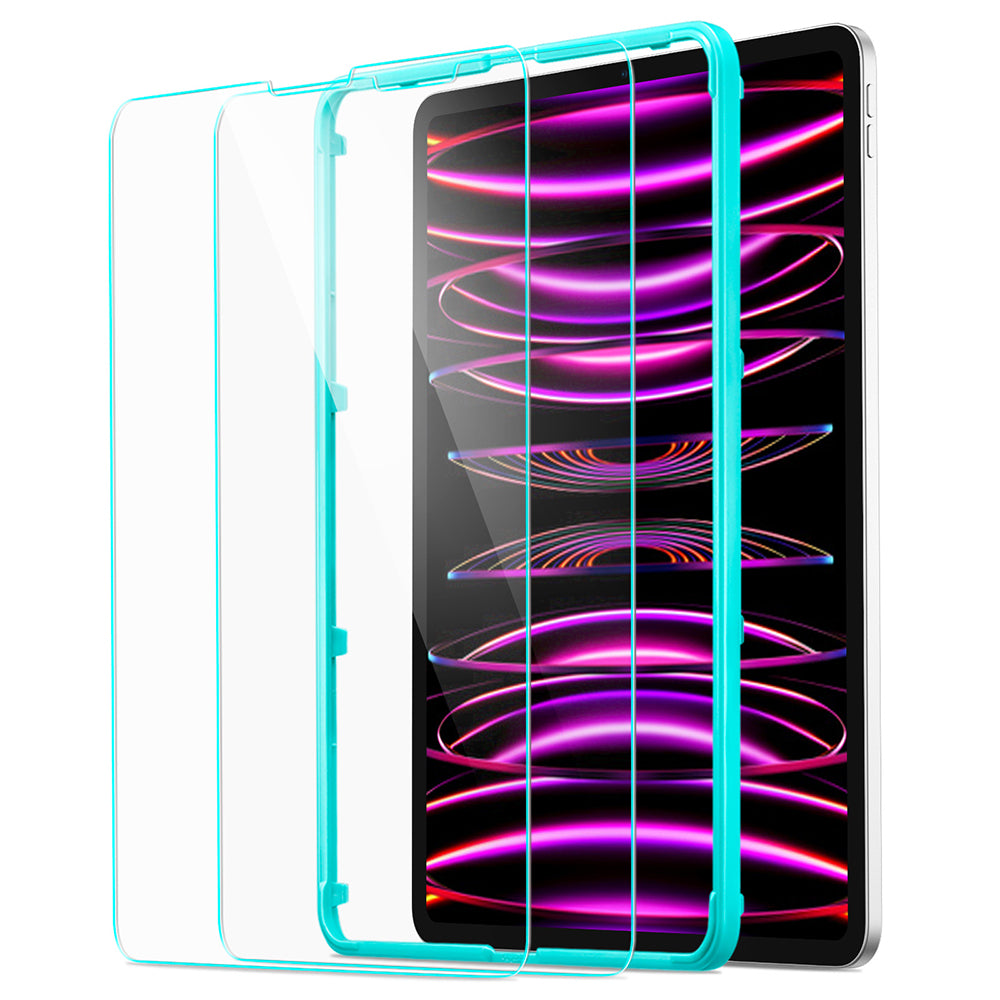Skärmskydd ESR för Apple iPad Pro 12.9 (2022) / Pro 12.9 (2021) / Pro 12.9 (2020), Härdat Glas, Full Lim, Set med 2 stycken
