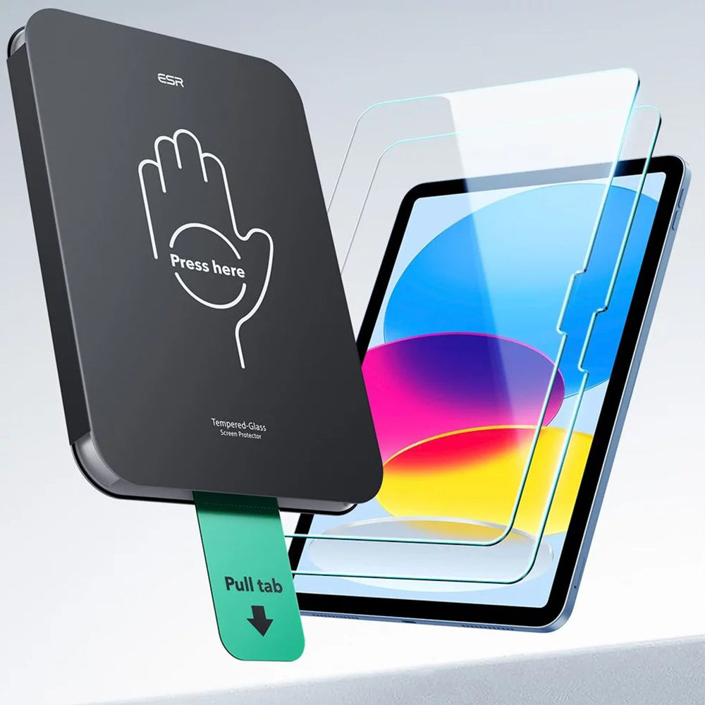 Skärmskydd ESR UltraFit för Apple iPad (2025) / (2022), Härdat Glas, Full Glue, Set med 2 stycken