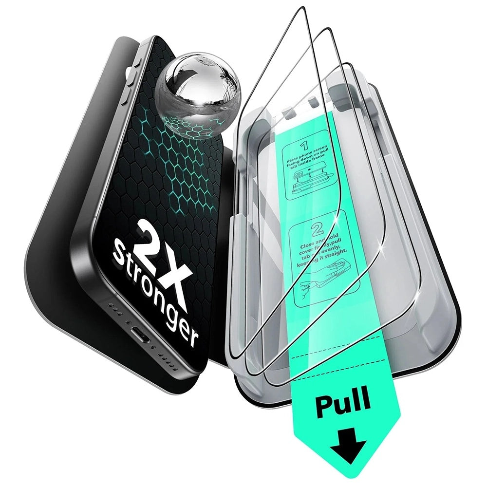 Skärmskydd ESR UltraFit för Apple iPhone 17 / 16 Pro, Härdat Glas, Full Lim, Set om 3 stycken
