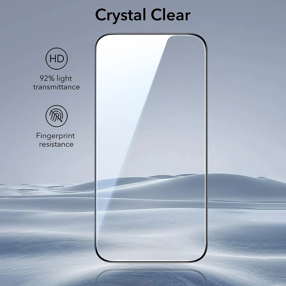 Skärmskydd ESR UltraFit för Apple iPhone 17 / 16 Pro, Härdat Glas, Full Lim, Set om 3 stycken