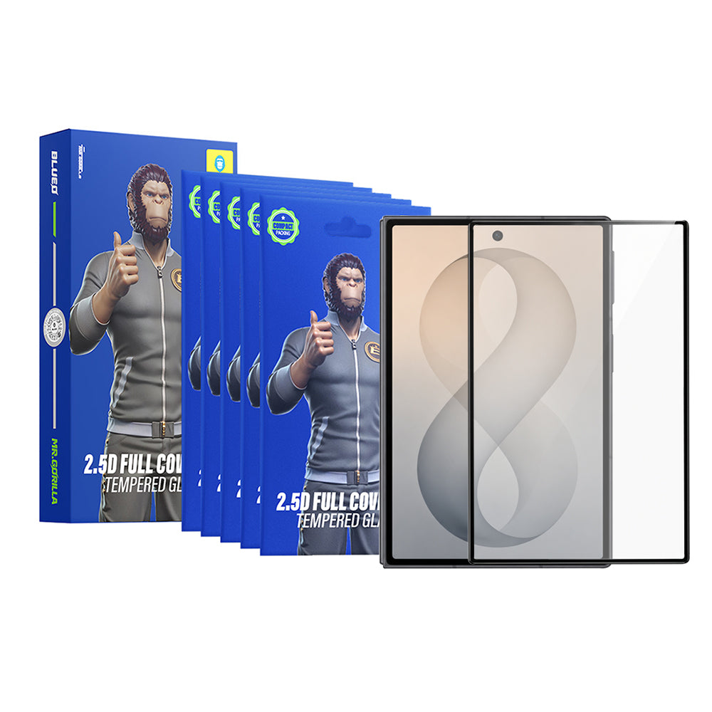 Blueo HD Skärmskydd för Samsung Galaxy Z Fold8 F971, Härdat Glas, Fullt Lim, 2.5D, Set med 5 stycken, Svart