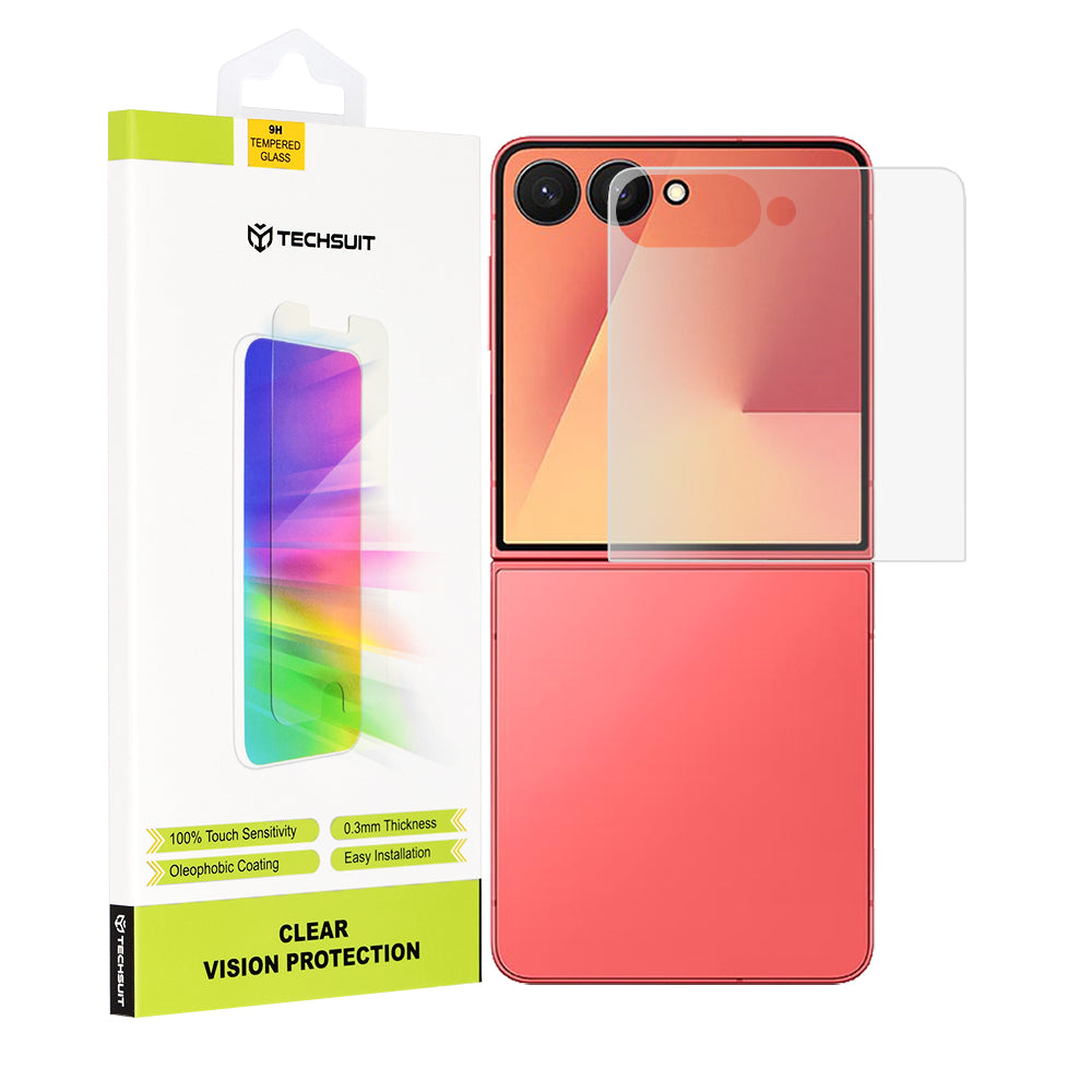 Techsuit Clear Vision Skärmskydd för Samsung Galaxy Z Flip7 F766, Härdat Glas, Fullt Lim