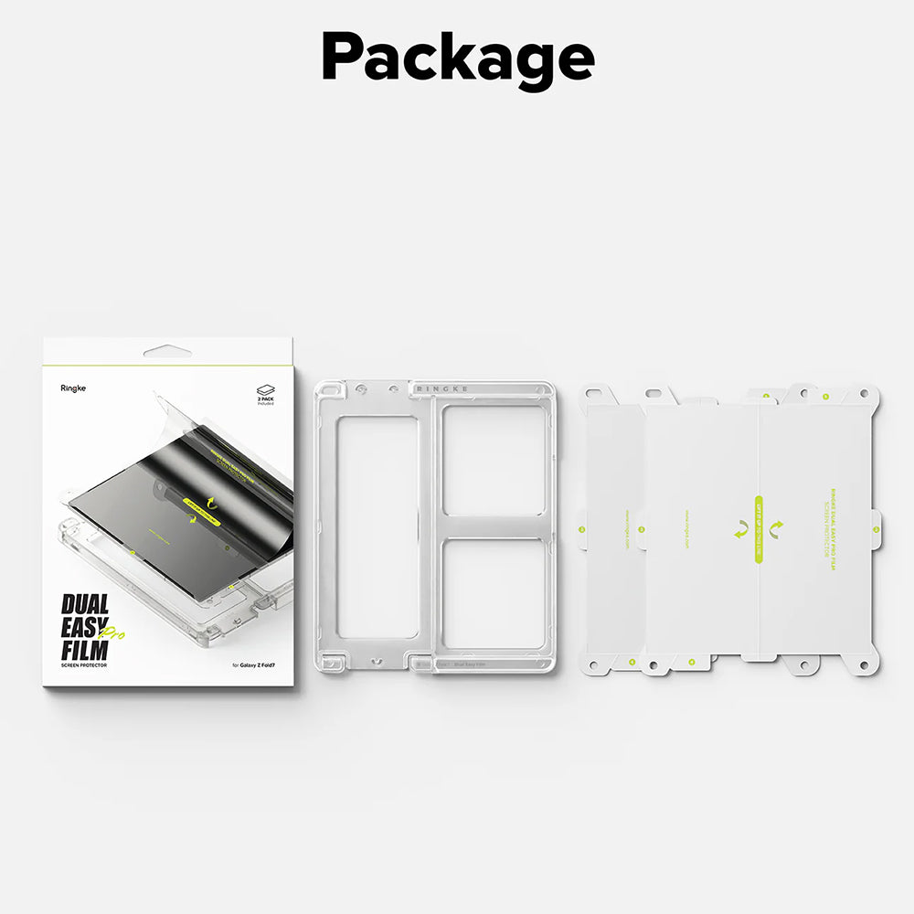 Skyddsplast för inre skärm Ringke Dual Easy Pro för Samsung Galaxy Z Fold7 F966, plast, set om 2 stycken