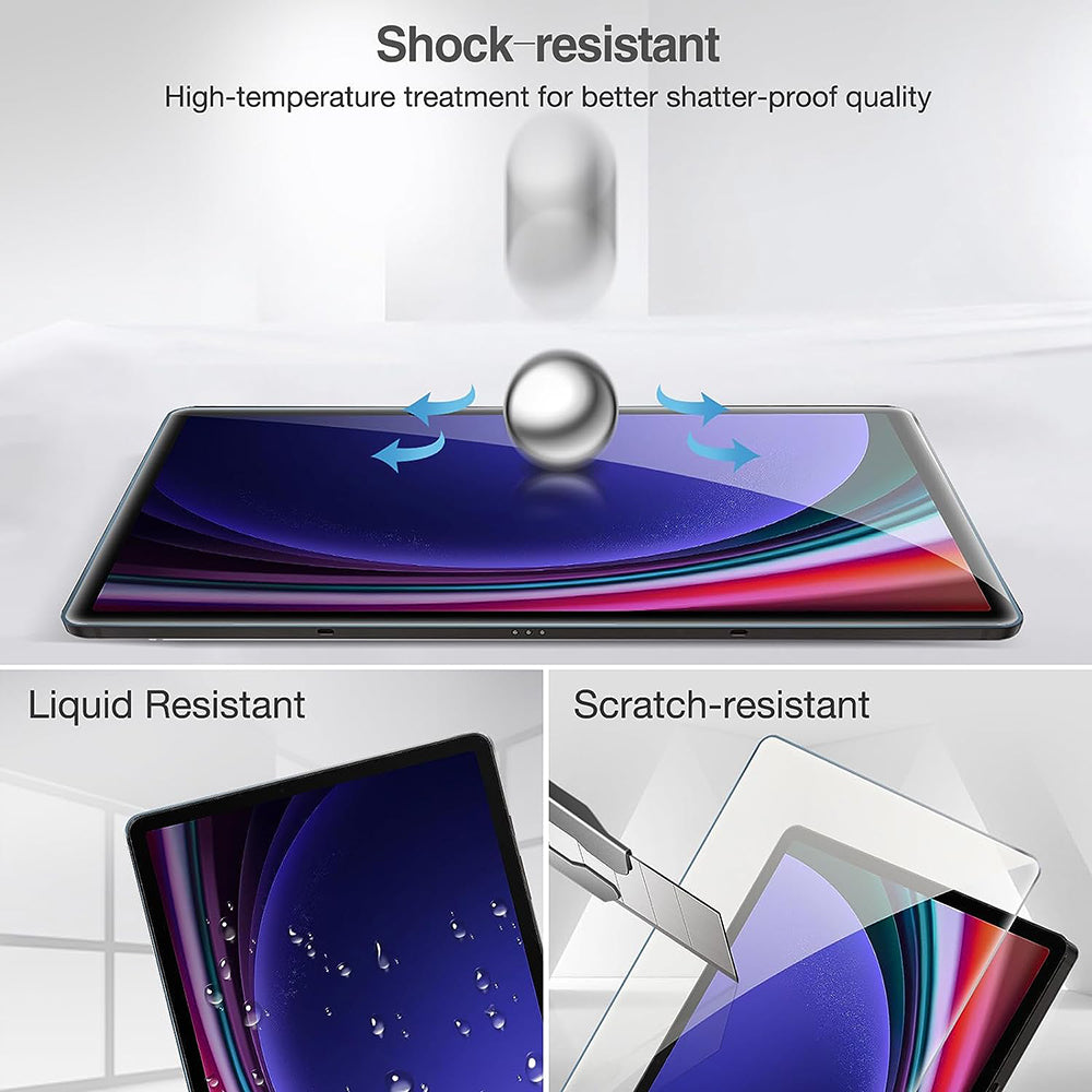 Lito Classic skärmskydd för Samsung Galaxy Tab S10+ / Tab S9 FE+ / Tab S9+, Härdat glas, Full lim, 2.5D