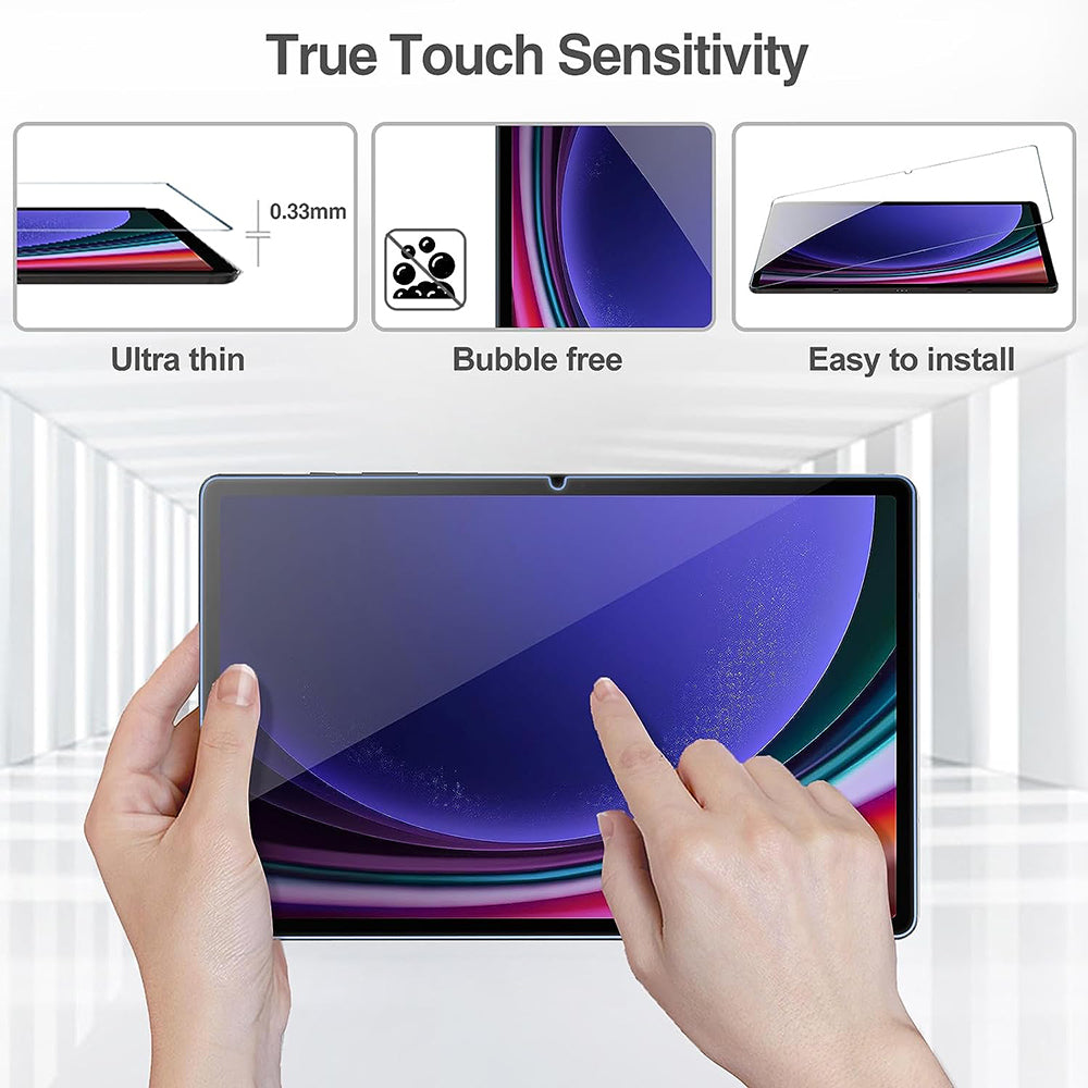 Lito Classic skärmskydd för Samsung Galaxy Tab S10+ / Tab S9 FE+ / Tab S9+, Härdat glas, Full lim, 2.5D
