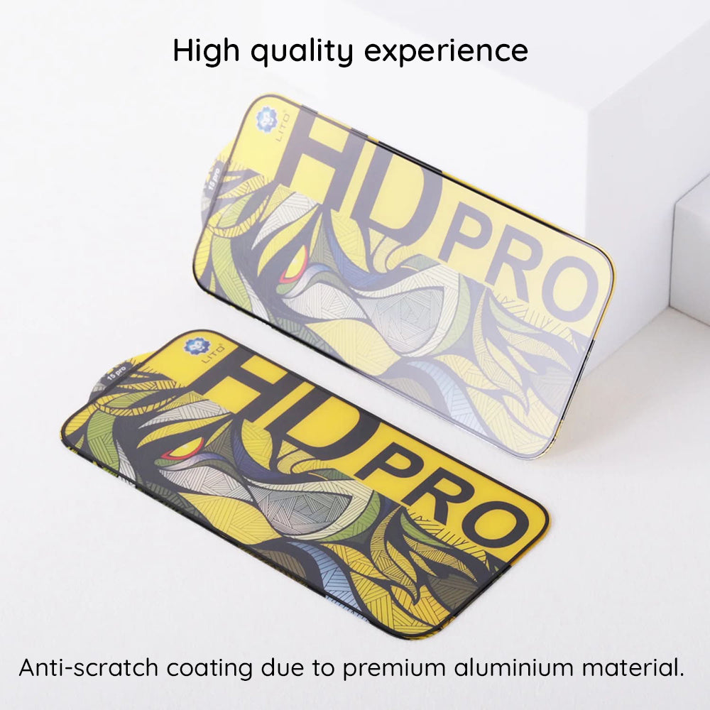 Matte Screen Protector Lito HD Pro for Apple iPhone 16, Tempered Glass, Full Glue, Black