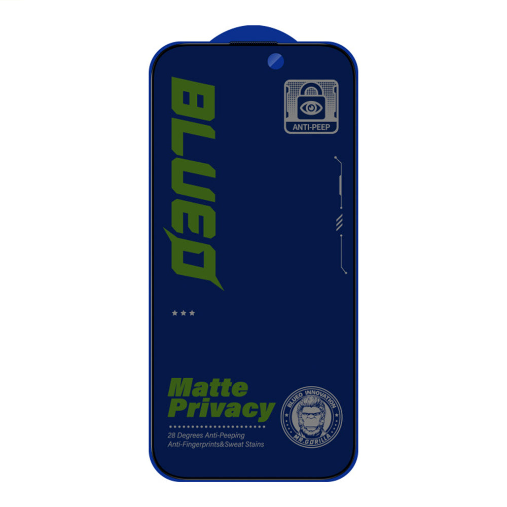 Matte Privacy Blueo Anti-Peep Screen Protector Film for Apple iPhone 14 Plus / 13 Pro Max, Tempered Glass, Full Glue