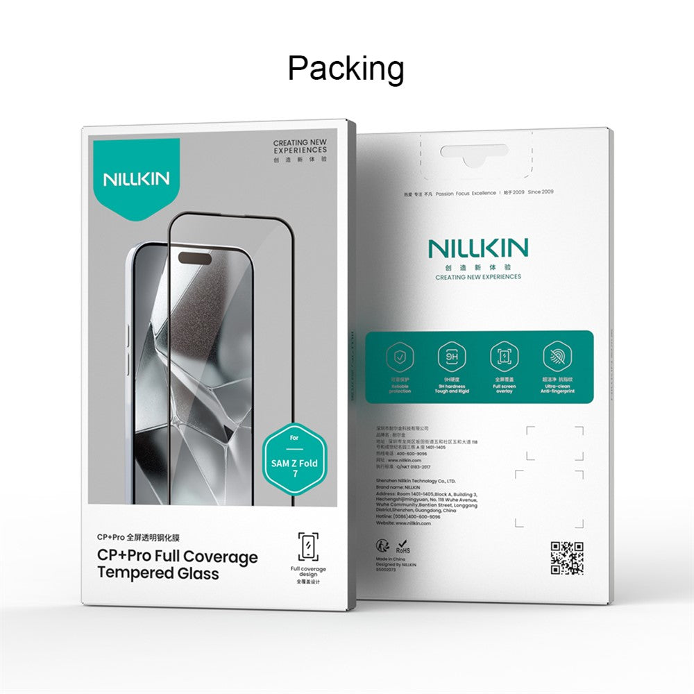 Nillkin CP+ Pro Yttre Skärmskydd för Samsung Galaxy Z Fold7 F966, Härdat Glas, Fullt Lim, Svart