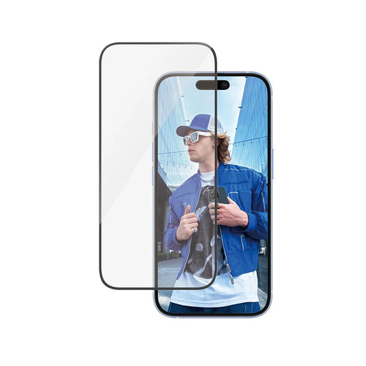 Skyddsfilm PanzerGlass Ultra-Wide Fit för Apple iPhone 16 / 15, Härdat Glas, Full Lim, Svart