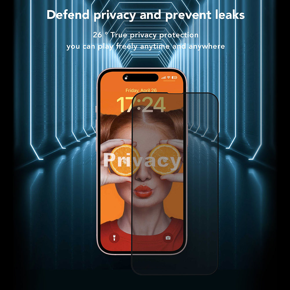 Privacy-skärmskydd Anank 2X Förstärkt för Apple iPhone 16 Pro Max, Härdat Glas, Fullt Lim, 2.5D