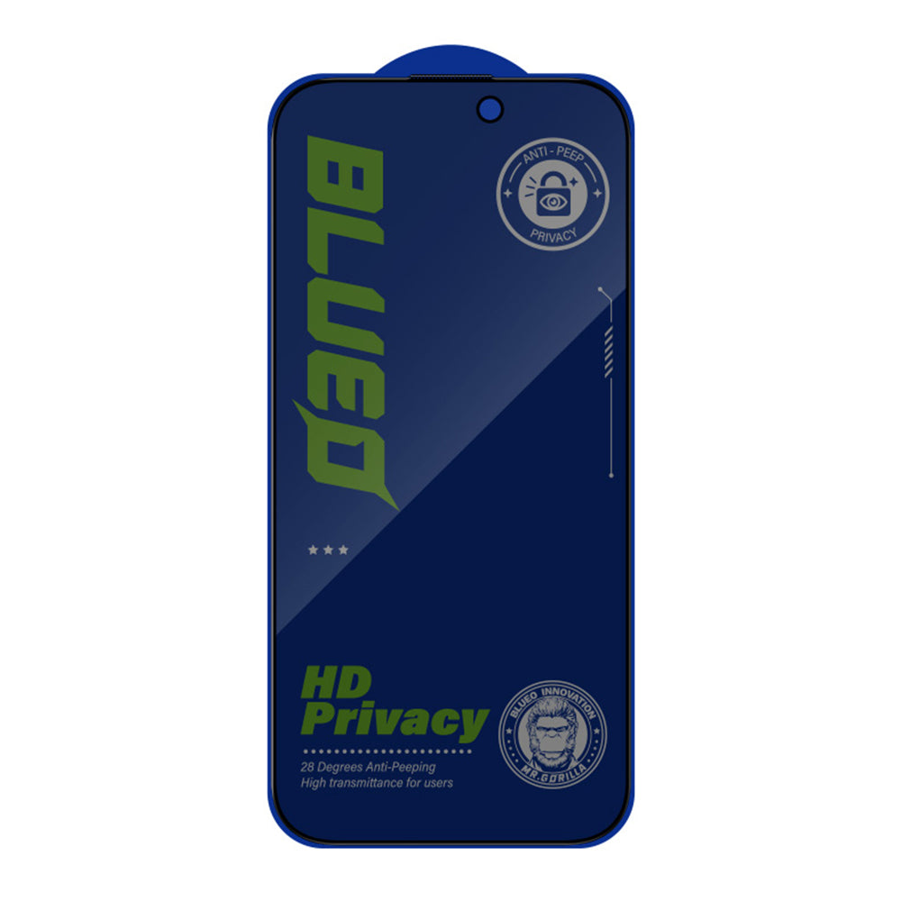 Blueo Anti-Peep Privacy Screen Protector Film for Apple iPhone 12 / 12 Pro, Tempered Glass, Full Glue