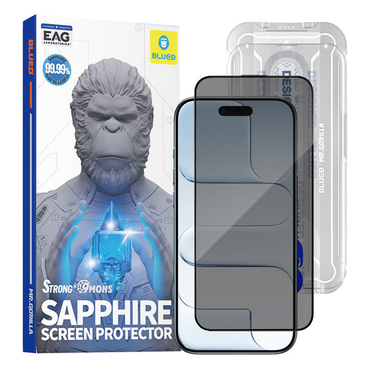 Skyddsfilm Privacy Blueo Sapphire Applicator Pro för Apple iPhone 17 Air, Härdat Glas, Full Lim