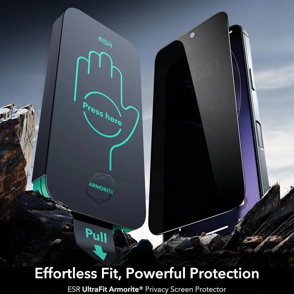 Skärmskydd Privacy ESR Armorite UltraFit för Apple iPhone 17 Air, Härdat Glas, Full Lim, Set om 3 stycken