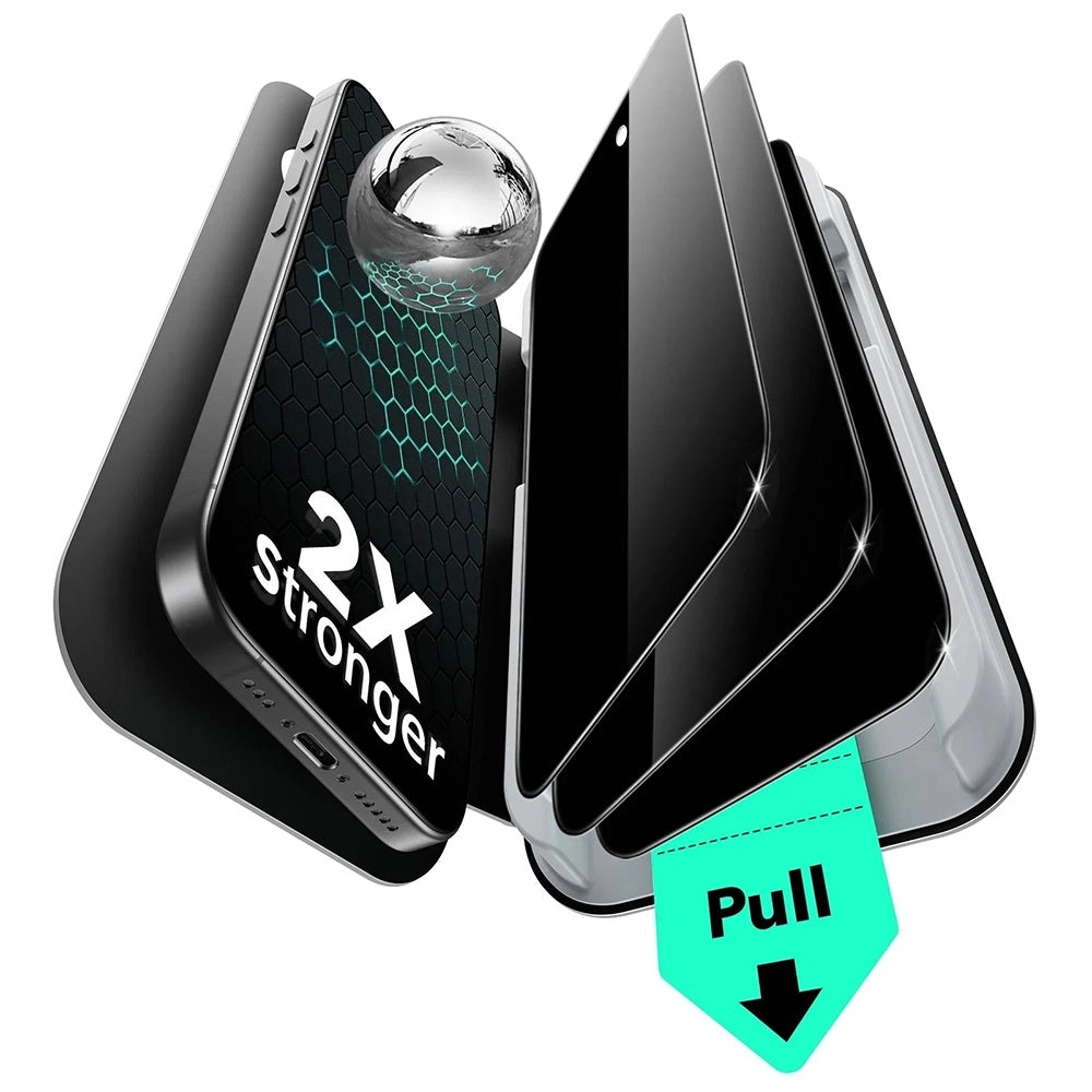 Skärmskydd Privacy ESR UltraFit för Apple iPhone 17 / 16 Pro, Härdat Glas, Full Lim, Set om 3 stycken
