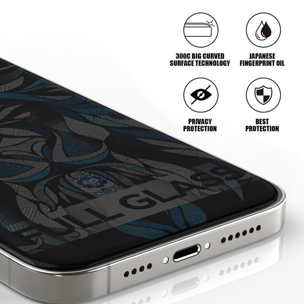 Privacy Screen Protector Lito D+ Max 300C for Apple iPhone 17 Pro Max, Tempered Glass, Full Glue