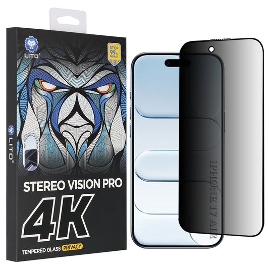 Skyddsfilm Privacy Screen Lito D+ Max 4K för Apple iPhone 17 Air, Härdat Glas, Full Glue