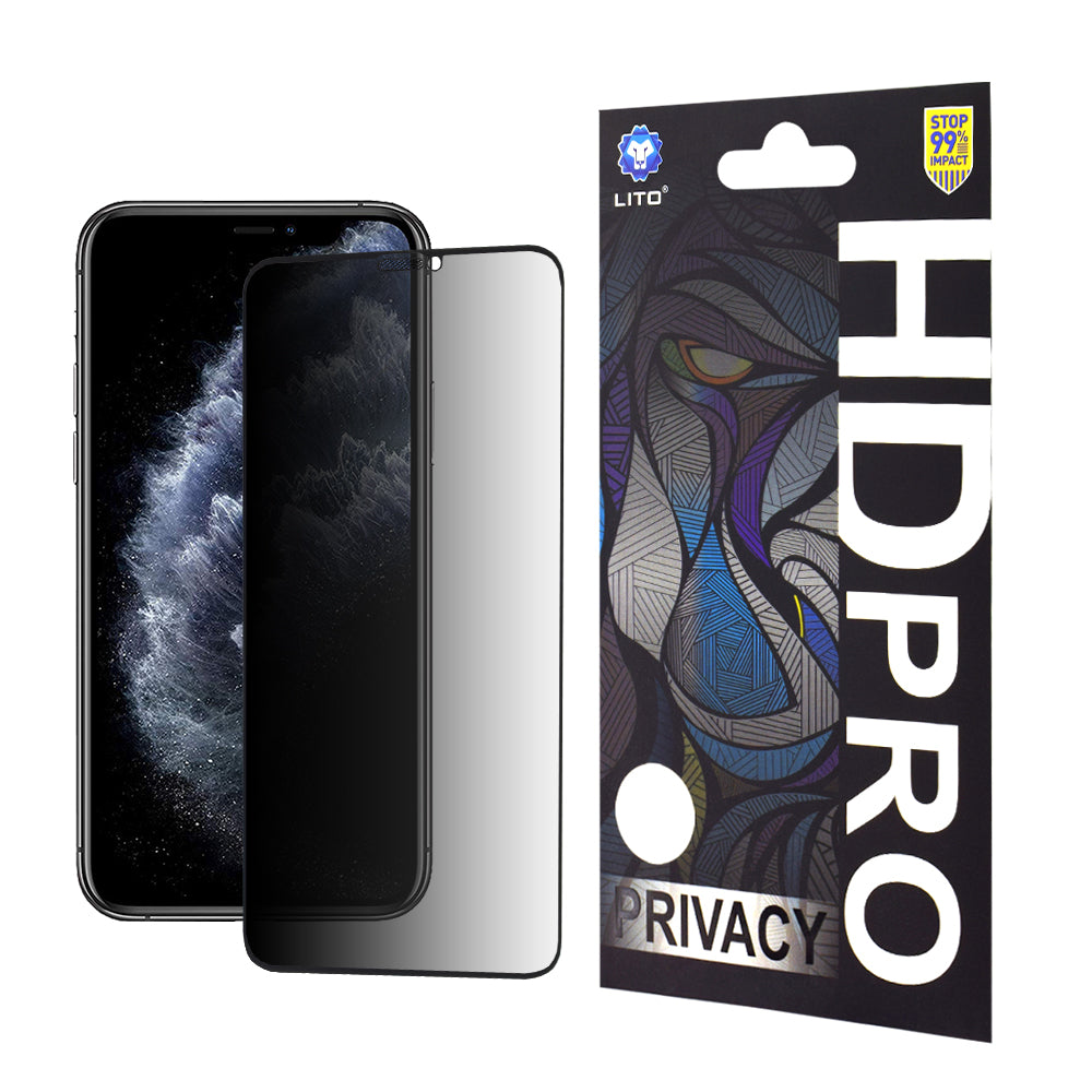 Privacy Screen Protector Lito HD Pro for Apple iPhone 11 Pro Max / XS Max, Tempered Glass, Full Glue