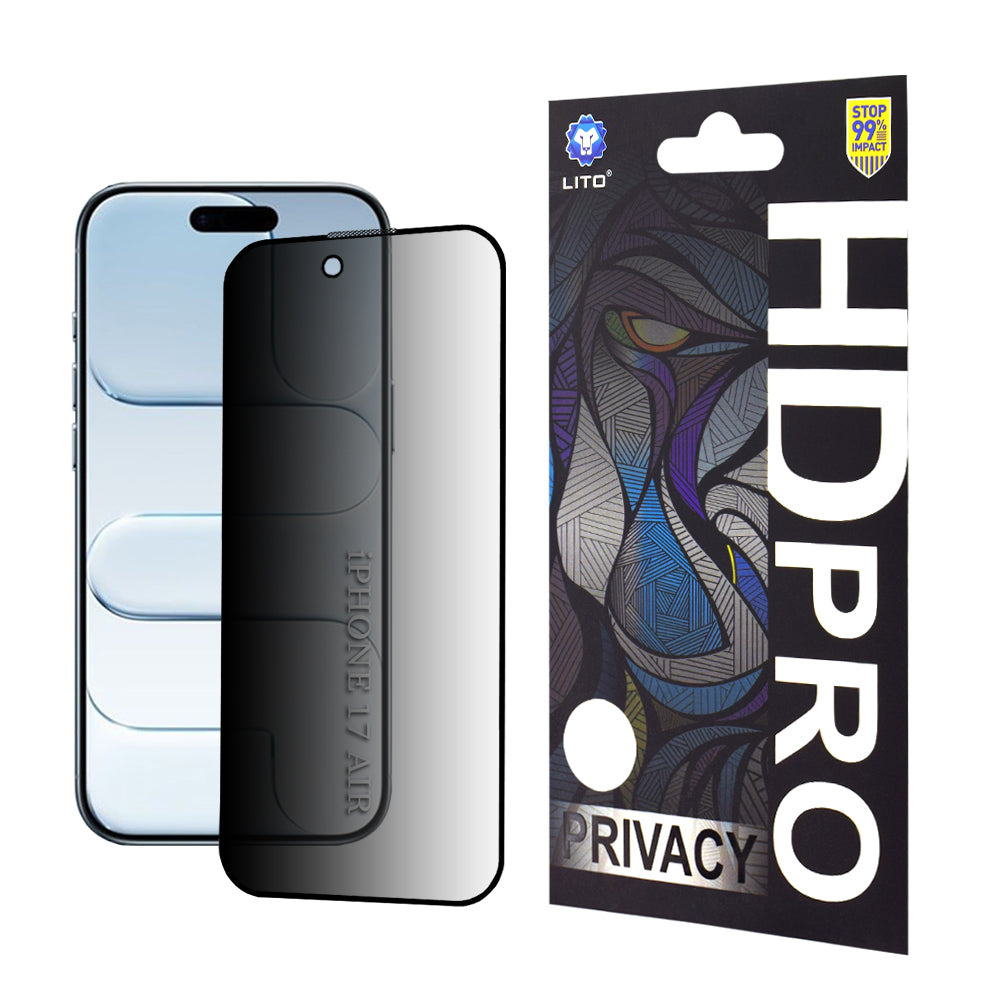 Skyddsfilm Privacy Lito HD Pro för Apple iPhone 17 Air, Härdat Glas, Full Lim