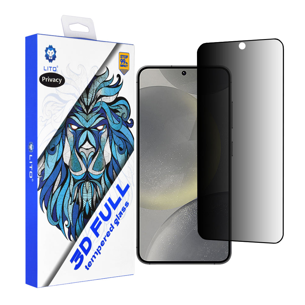 Integritetsskärmskydd Lito för Samsung Galaxy S25 S931 / S24 S921, Härdat glas, Fullt lim, 3D