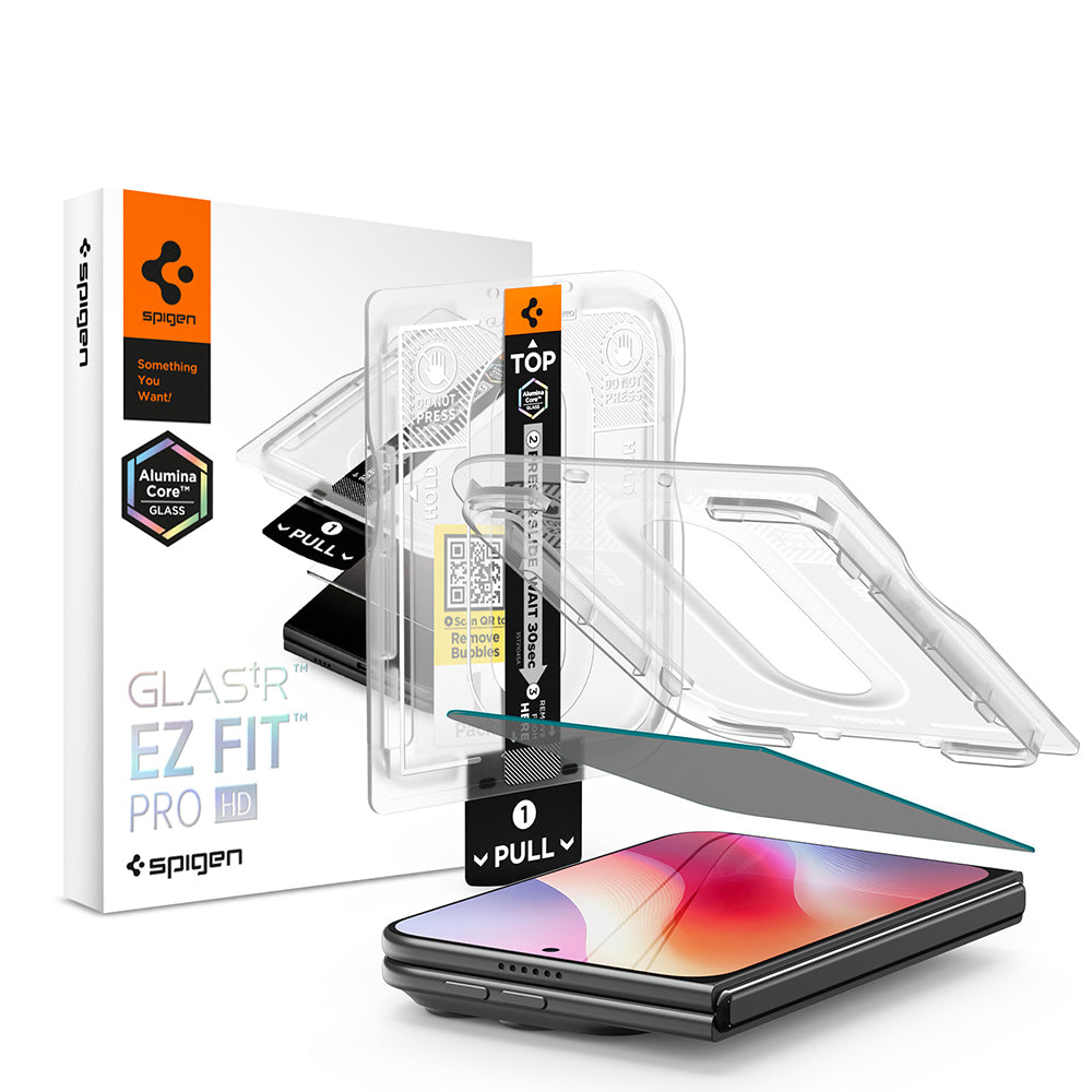 Skyddande skärmskydd Privacy Spigen GlastR EZ FIT Pro HD för Apple iPhone Duo, Härdat glas, Full lim AGL12016