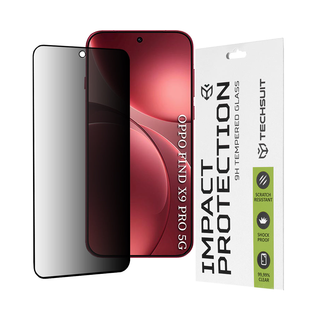 Skyddsfilm Privacy Techsuit för Oppo Find X9 Pro, Härdat Glas, Full Lim, 111D