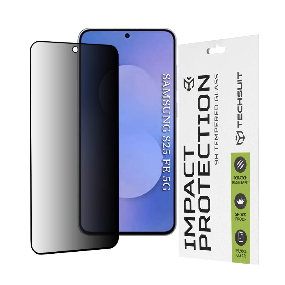 Privacy Techsuit skärmskydd för Samsung Galaxy S25 FE, härdat glas, full limning, 111D