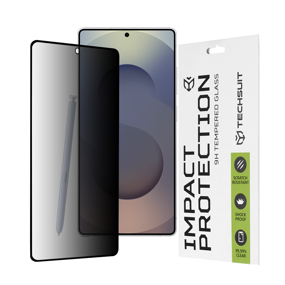 Privacy Techsuit skärmskydd för Samsung Galaxy S25 Ultra S938, härdat glas, full lim, 111D