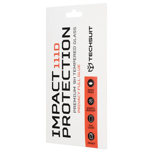 Skärmskydd Privacy Techsuit för Xiaomi Redmi Note 15 Pro 5G, Härdat Glas, Full Glue, 111D