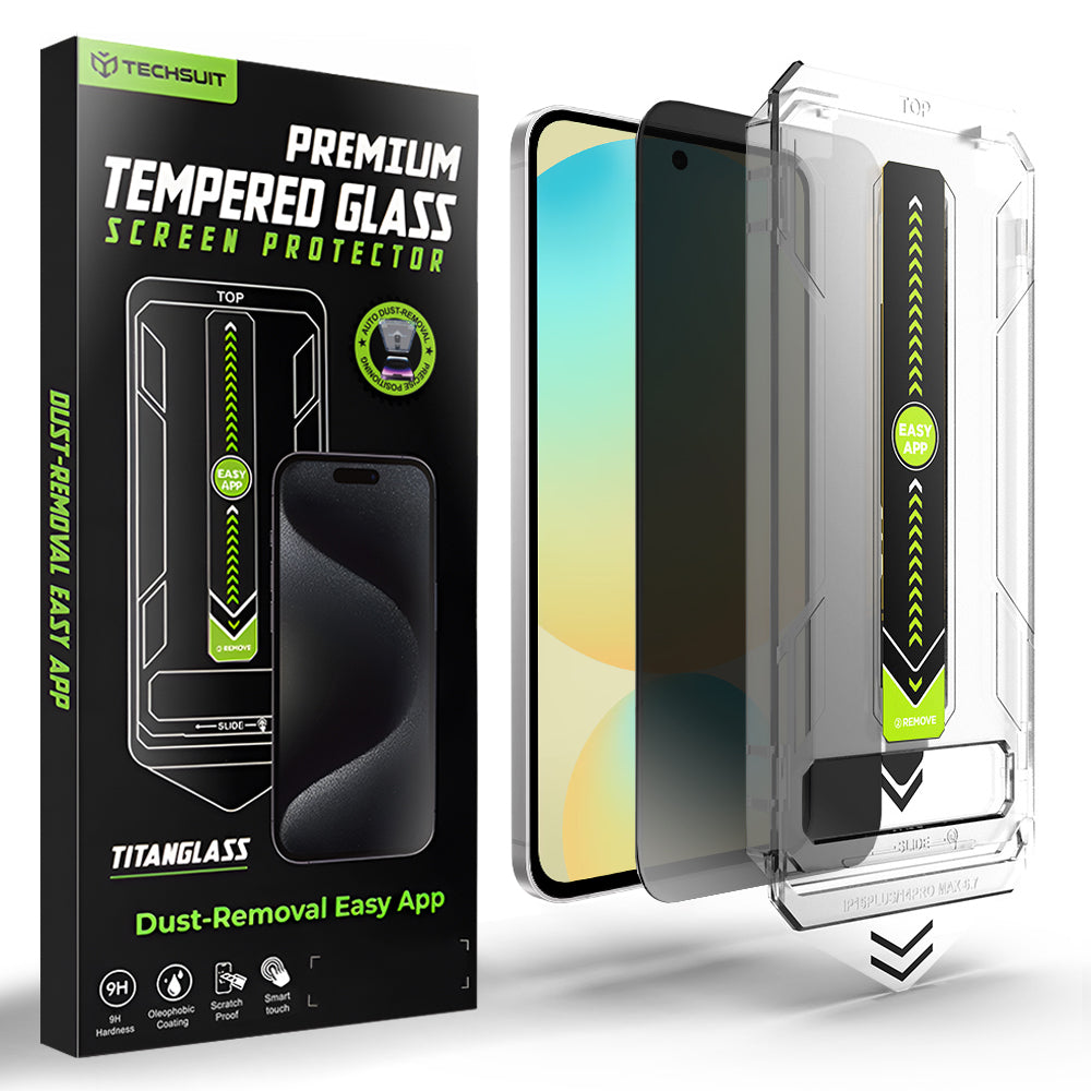 Integritetsskärmskydd Techsuit TitanGlass CrystalHD för Samsung Galaxy S24 FE S721, Härdat glas, Full limning