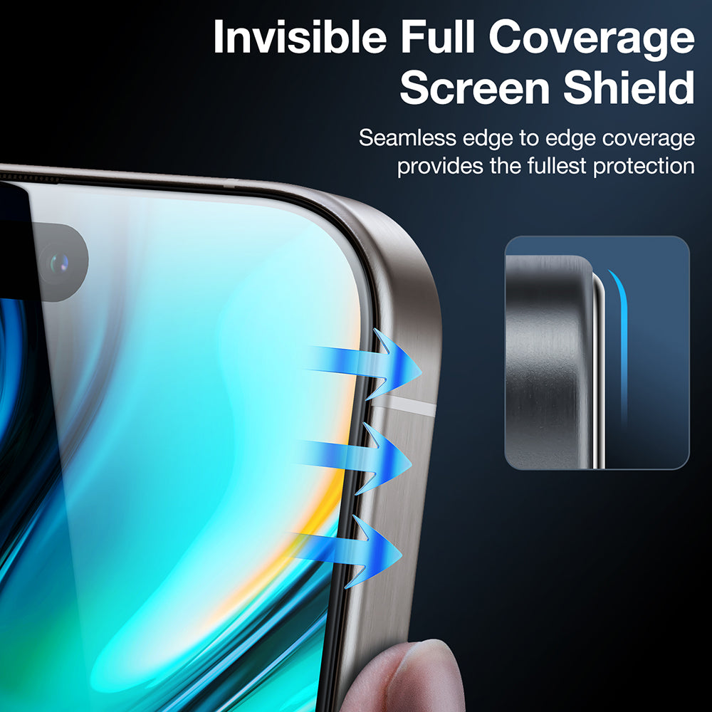 Skyddsfilm för skärm Privacy Torras GlassGo Install Master för Apple iPhone 16 Plus, Härdat Glas, Full Lim