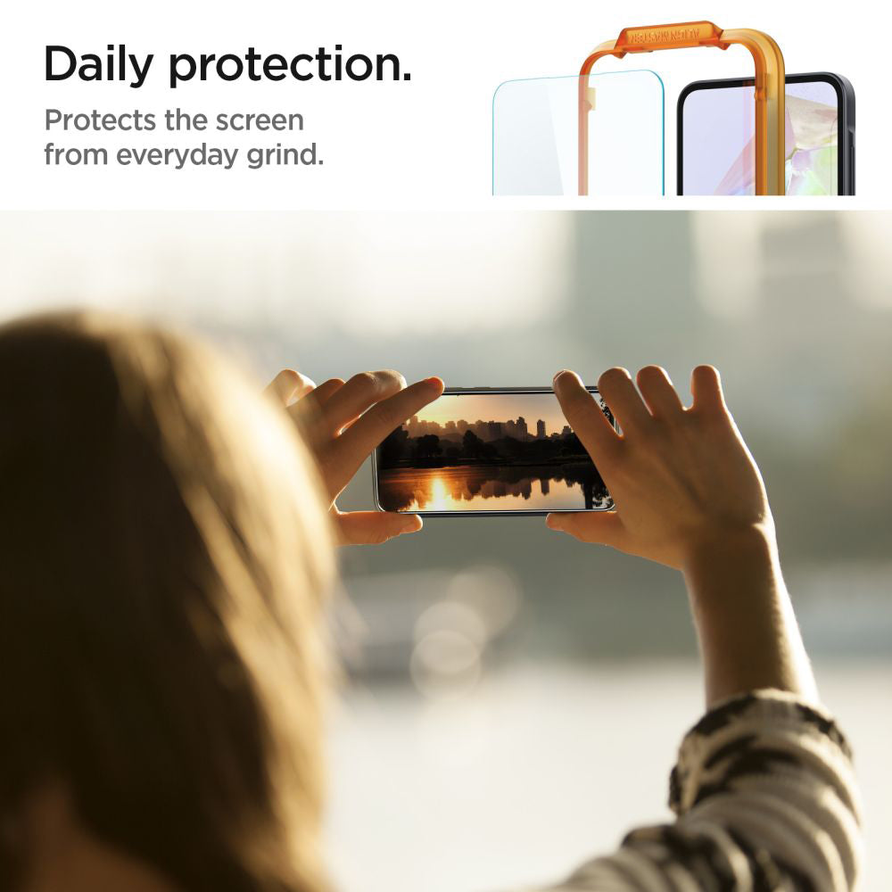Skärmskydd Spigen GlastR Align Master för Samsung Galaxy M35 / A35 5G A356, Härdat Glas, Full Lim, Set med 2 stycken AGL07772