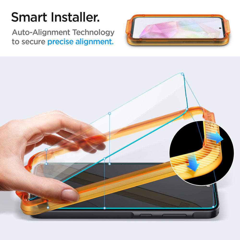Skärmskydd Spigen GlastR Align Master för Samsung Galaxy M35 / A35 5G A356, Härdat Glas, Full Lim, Set med 2 stycken AGL07772
