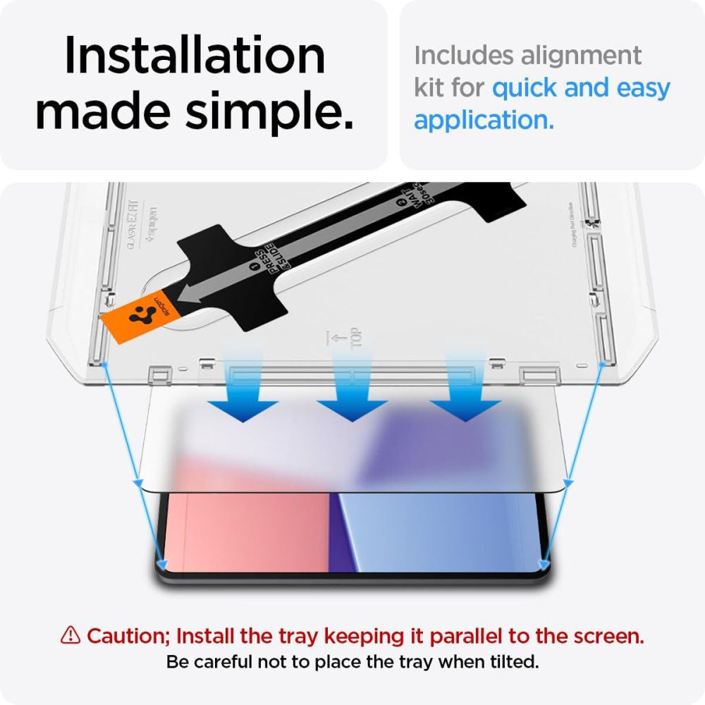 Skärmskydd Spigen GlastR EZ FIT för Apple iPad Pro 13 (2024), Härdat Glas, Full Glue AGL07793