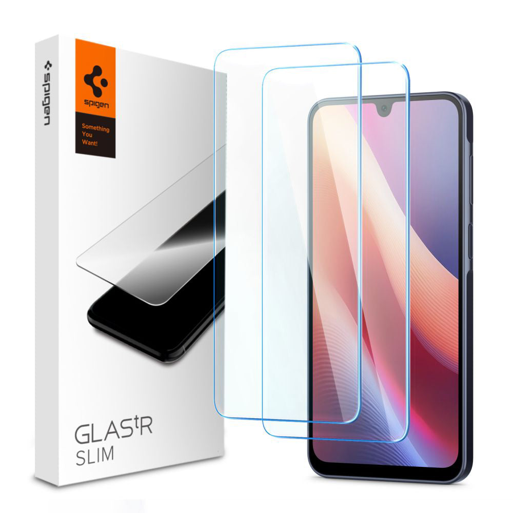 Skärmskydd Spigen GlastR Slim för Samsung Galaxy A26 A266 / A16 5G A166 / A16 4G A165, Härdat Glas, Full Lim, Set med 2 stycken