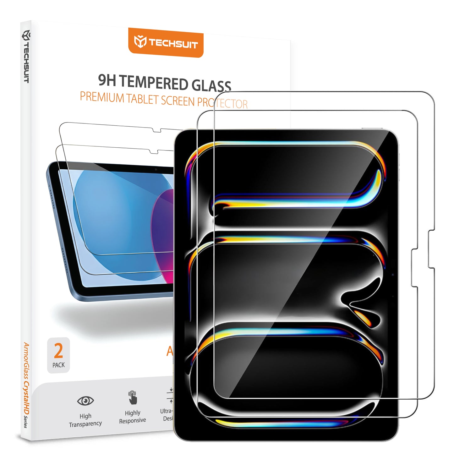 Skärmskydd Techsuit ArmorGlass CrystalHD för Apple iPad Air 13 (2025), Härdat Glas, Full Glue, Set med 2 stycken