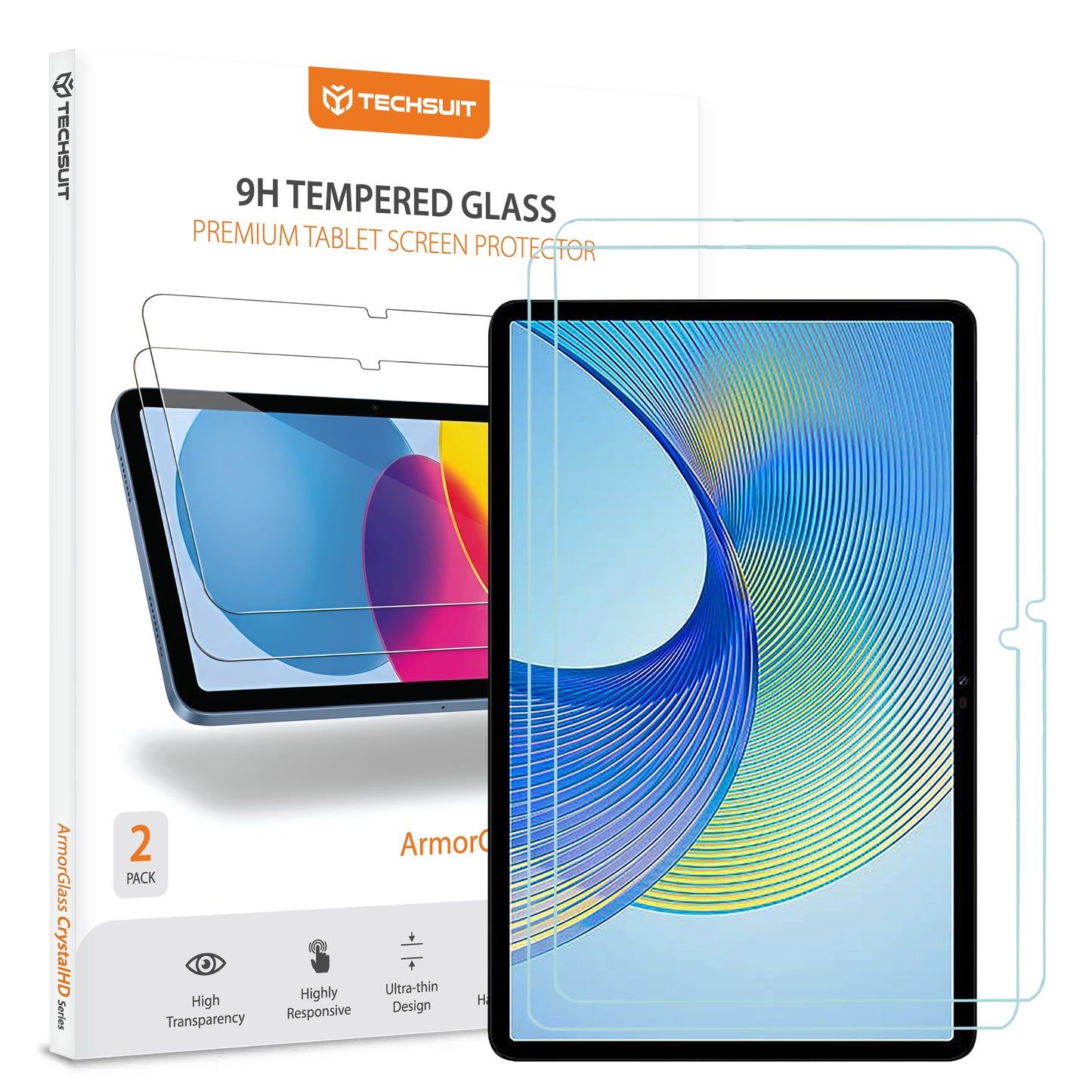 Skärmskydd Techsuit ArmorGlass CrystalHD för Honor Pad X9a / X9, Härdat Glas, Full Lim, Set med 2 stycken