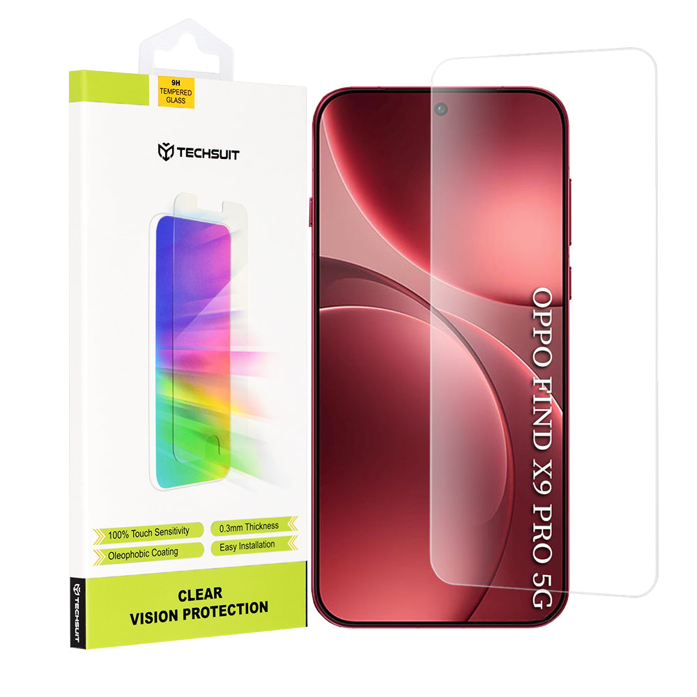 Skyddsfilm Techsuit Clear Vision för Oppo Find X9 Pro, Härdat Glas, Full Lim