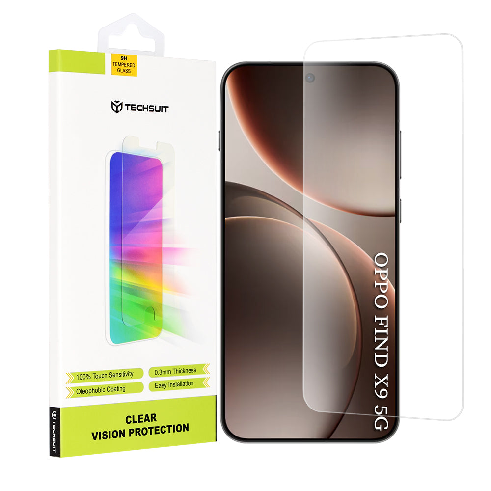 Skärmskydd Techsuit Clear Vision för Oppo Find X9, Härdat Glas, Full Lim